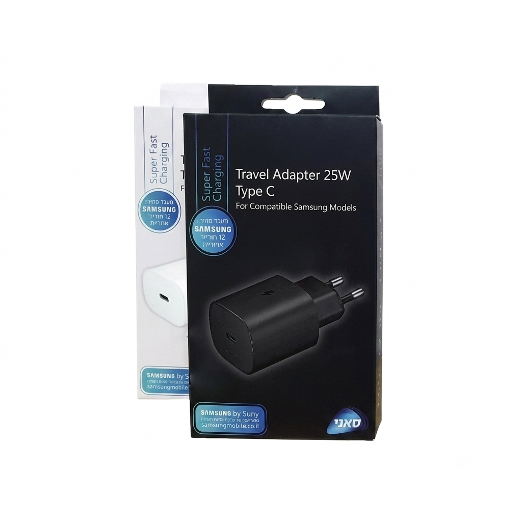 ראש מטען מקורי Samsung 25W Type-C – טעינה מהירה Super Fast Charging (יבואן רשמי סאני)