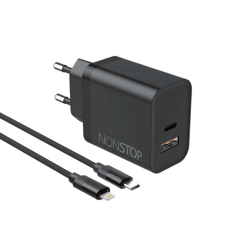 ראש מטען NONSTOP PowerLine USB+PD 25W + כבל C-L