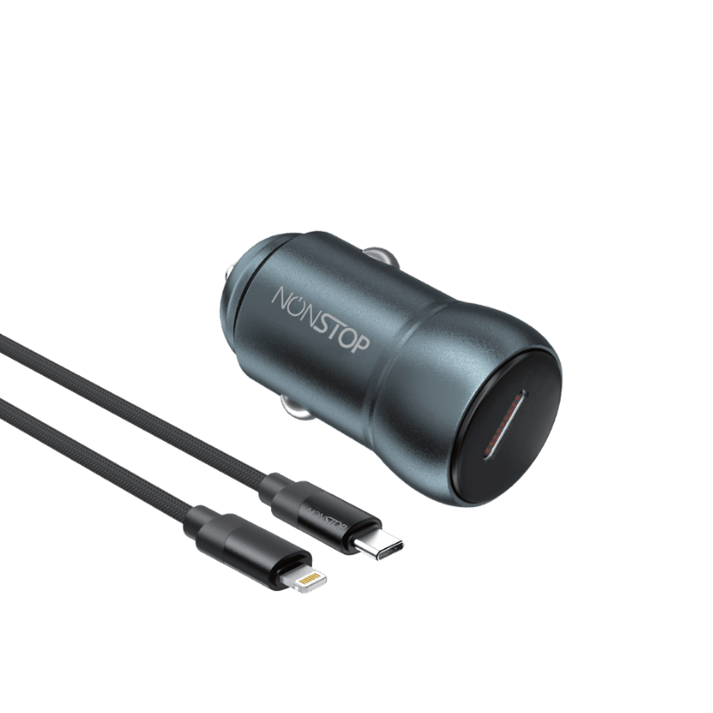 מטען רכב NONSTOP PowerLine Car PD 30W + כבל C-L