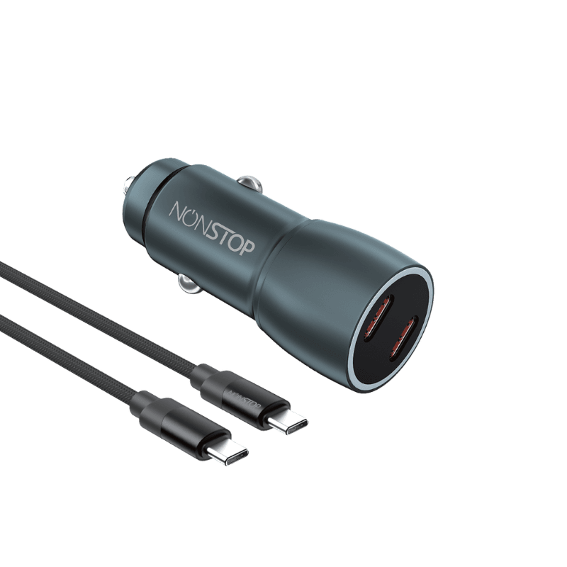 מטען רכב NONSTOP PowerLine Car PD+QC 60W + כבל C-C