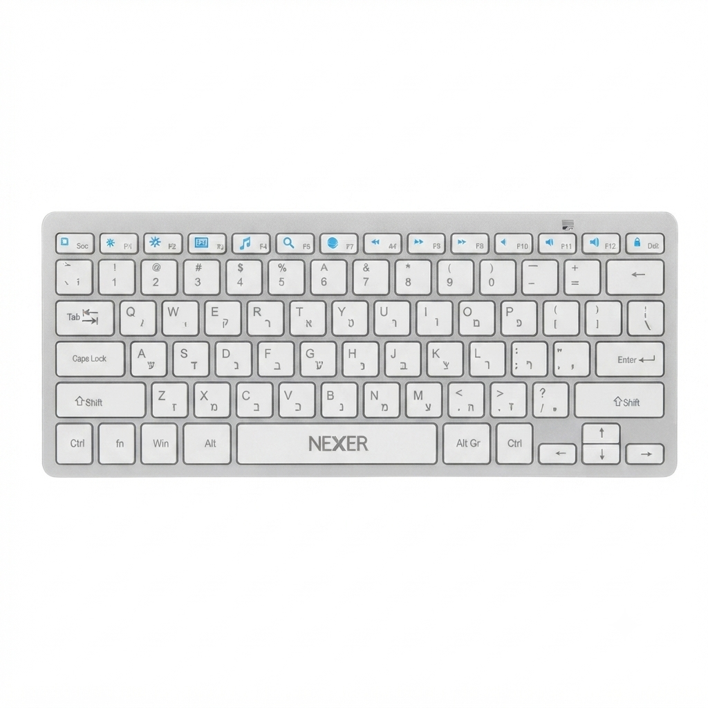 מקלדת בלוטוס NEXER K200 BT -עברית/אנגלית
