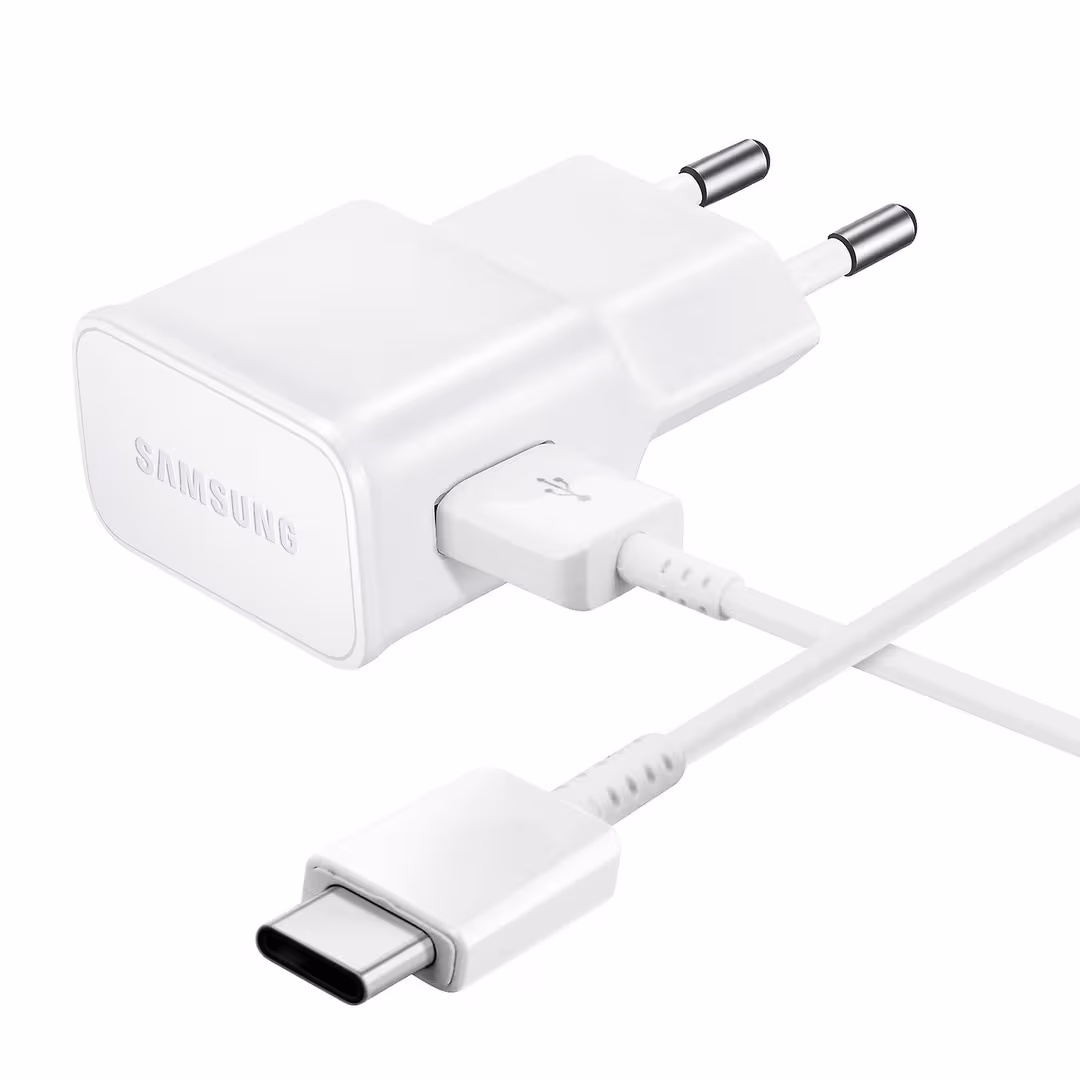 ראש מטען מהיר Samsung 15W + כבל Type-C לבן באורך 1.5 מטר - יבואן רשמי סאני